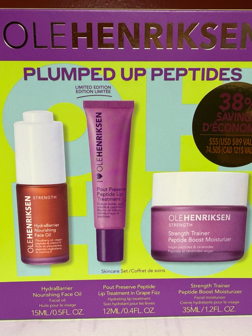 Ole Henriksen Plumped Up Peptides Set - Purple & Pink Packaging